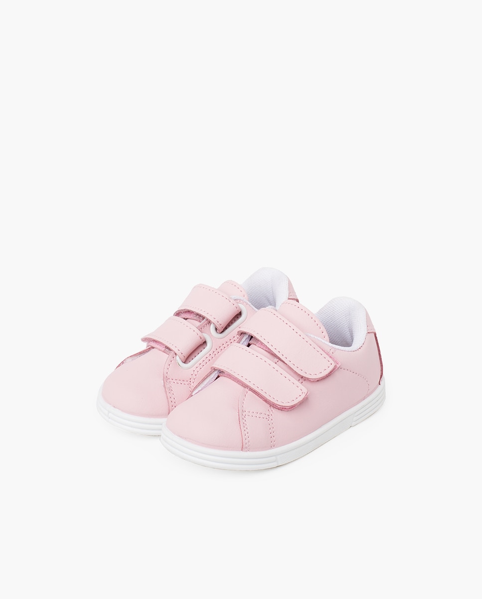 Zapatillas deportivas de niños de piel lavable - Pisamonas - Rosa pastel Rosa pastel-3
