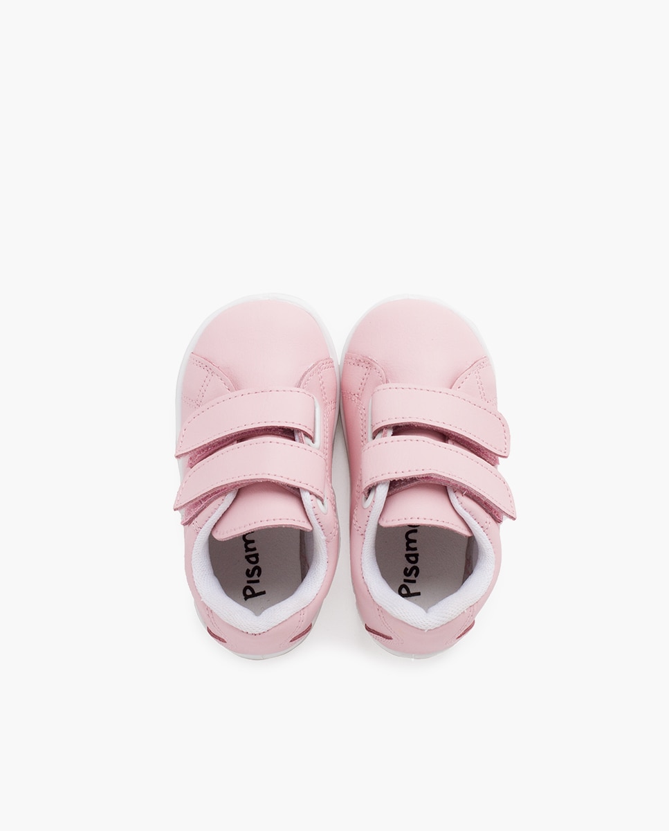 Zapatillas deportivas de niños de piel lavable - Pisamonas - Rosa pastel Rosa pastel-4