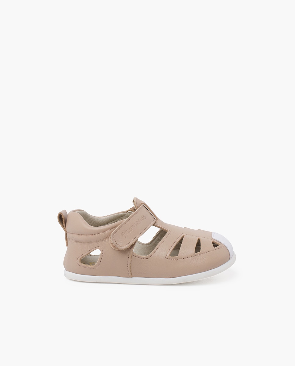 Chanclas de bebé napa blandita suela fina - Pisamonas - Beige Beige-1