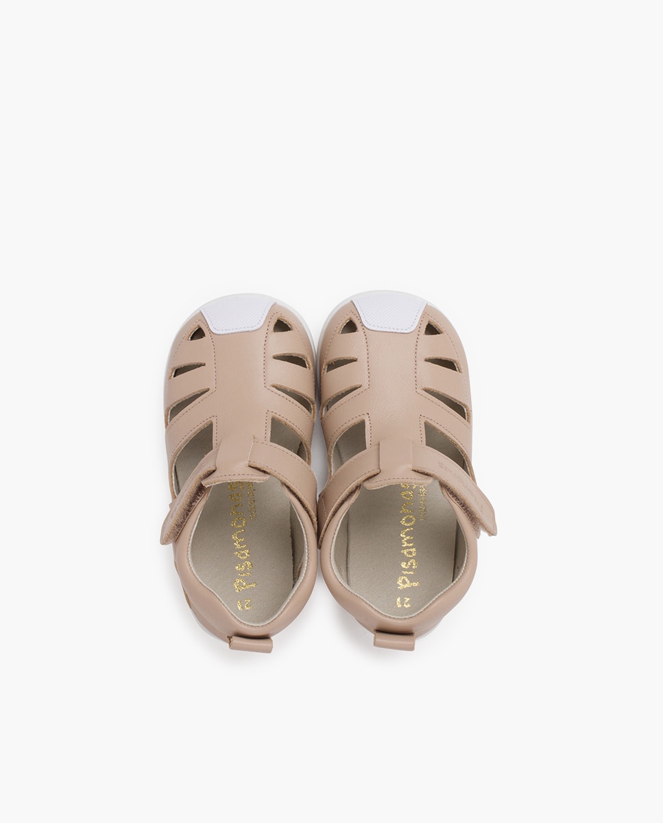 Chanclas de bebé napa blandita suela fina - Pisamonas - Beige Beige-4