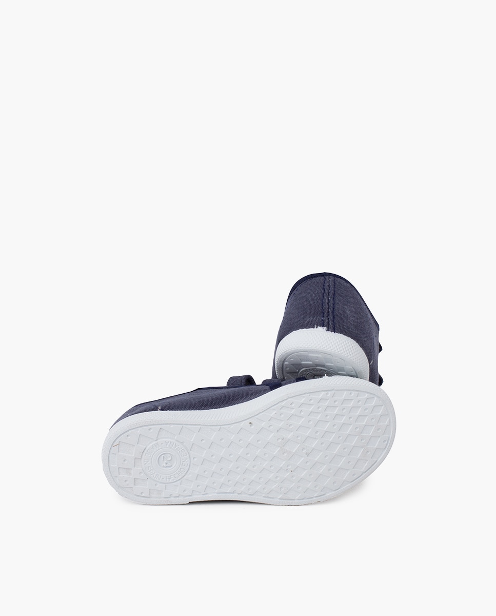 Zapatillas blanditas lona eco tira adherente en azul vaquero - Pisamonas - Azul marino Azul marino-2