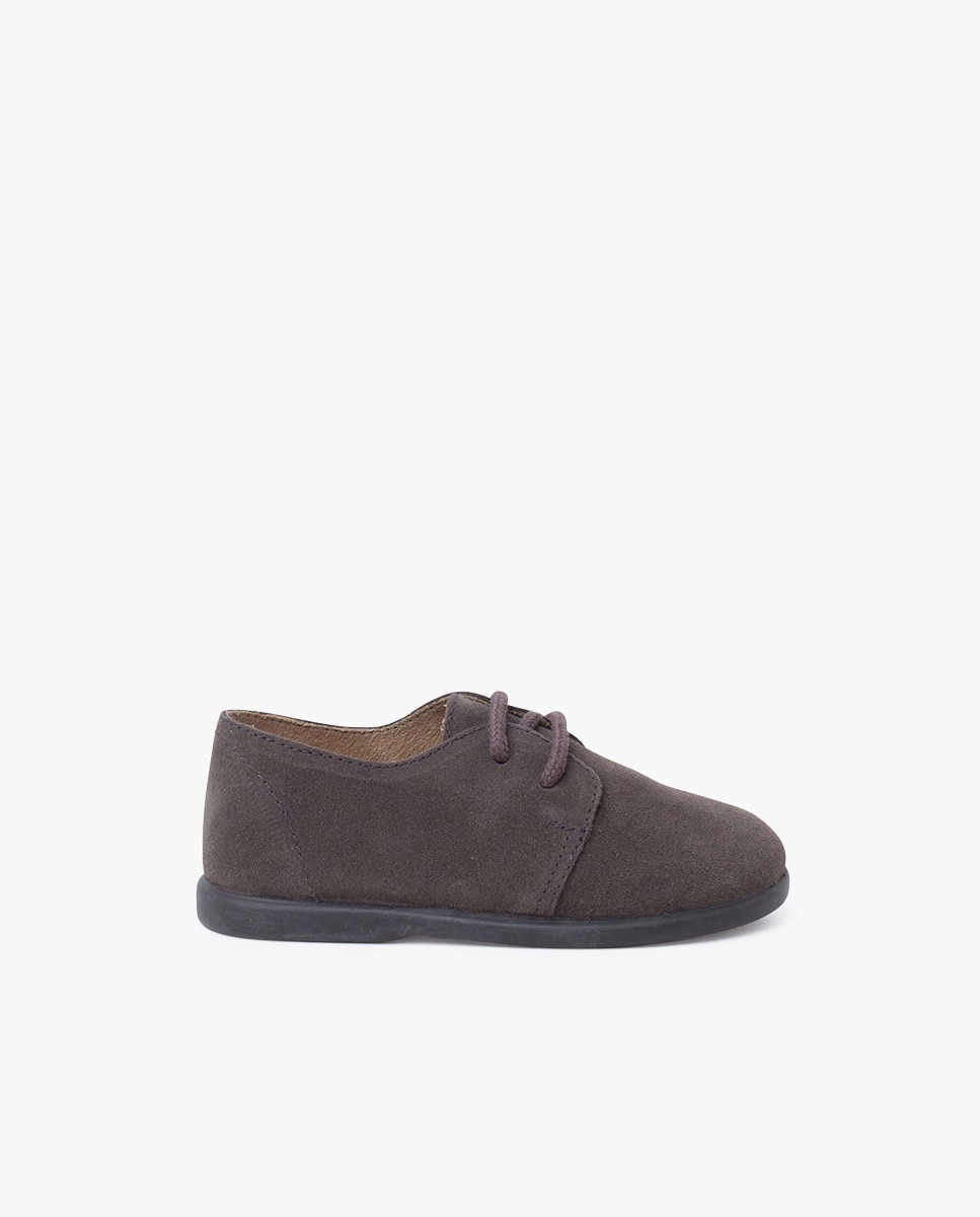 Imagem 0 de Sapatos de Cordões e Bluchers para Bebé em Camurça com Cordões e Sola Fina