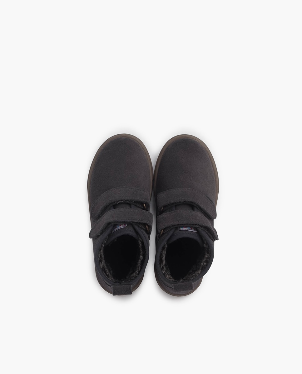 Imagen 4 de Botas de niño en serraje con doble cierre adherente - Pisamonas - Gris oscuro Gris oscuro