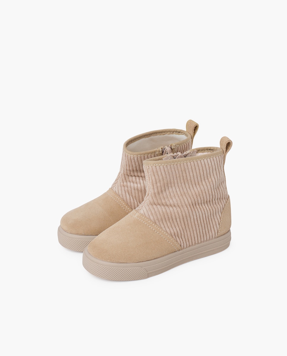 Botas de niña caña de pana - Pisamonas - Beige Beige-3