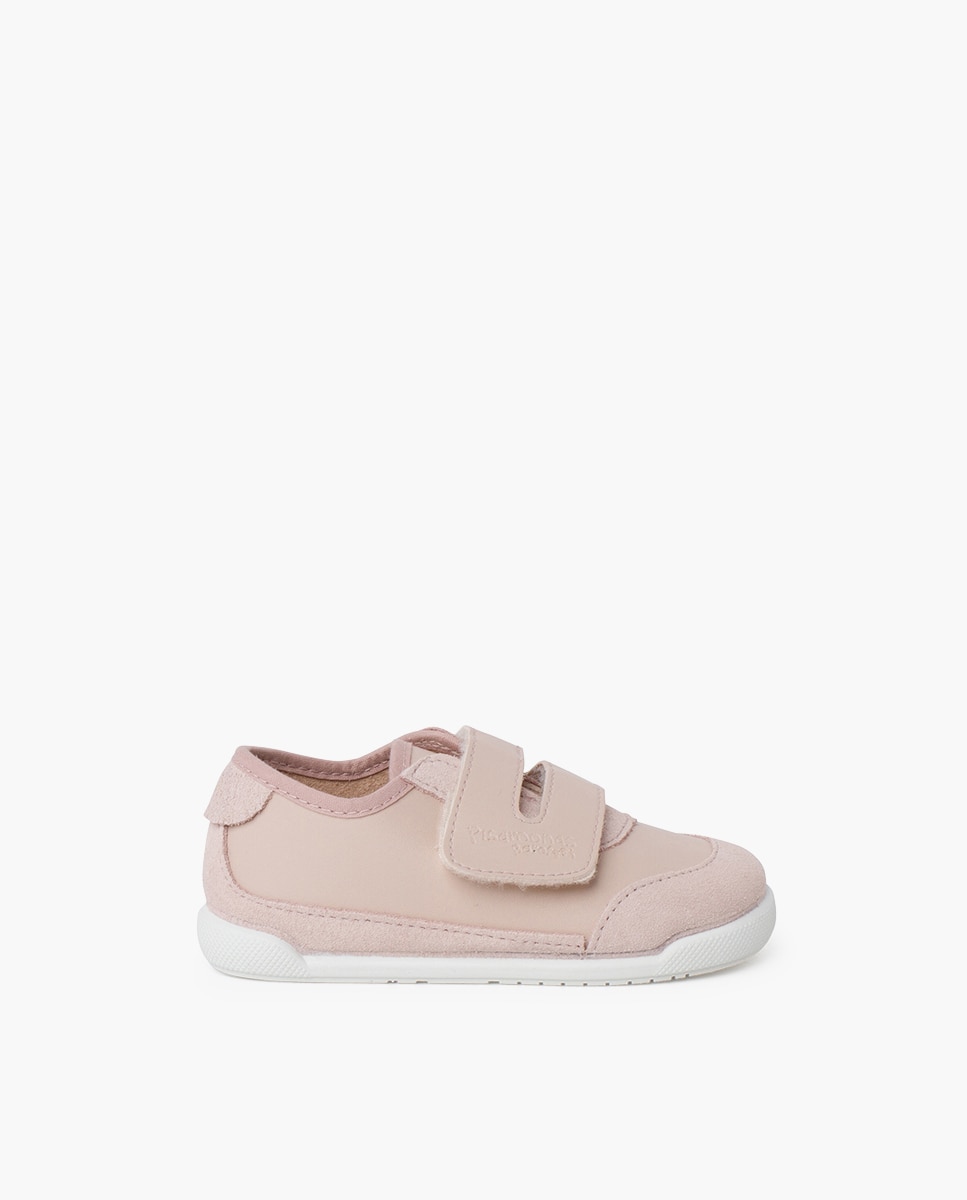 Sapatilhas Desportivas para Bebé Barefoot Combinadas com Piso em Branco Rosa-pastel-1