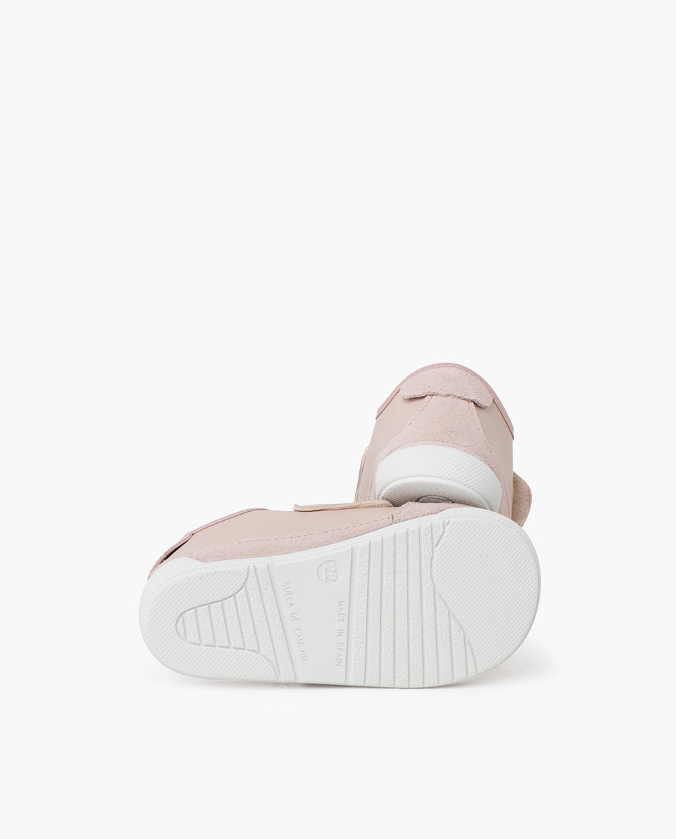 Sapatilhas Desportivas para Bebé Barefoot Combinadas com Piso em Branco Rosa-pastel-2