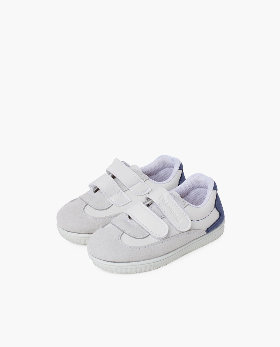 Sapatilhas de Lona Infantil Macias Mínimal Calcanhar em Cores Pisamonas Azul-claro-3