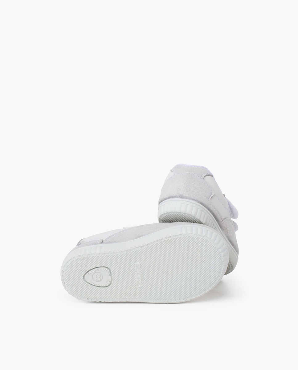 Sapatilhas de Lona Infantil Macias Mínimal Calcanhar em Cores Pisamonas Branco-2