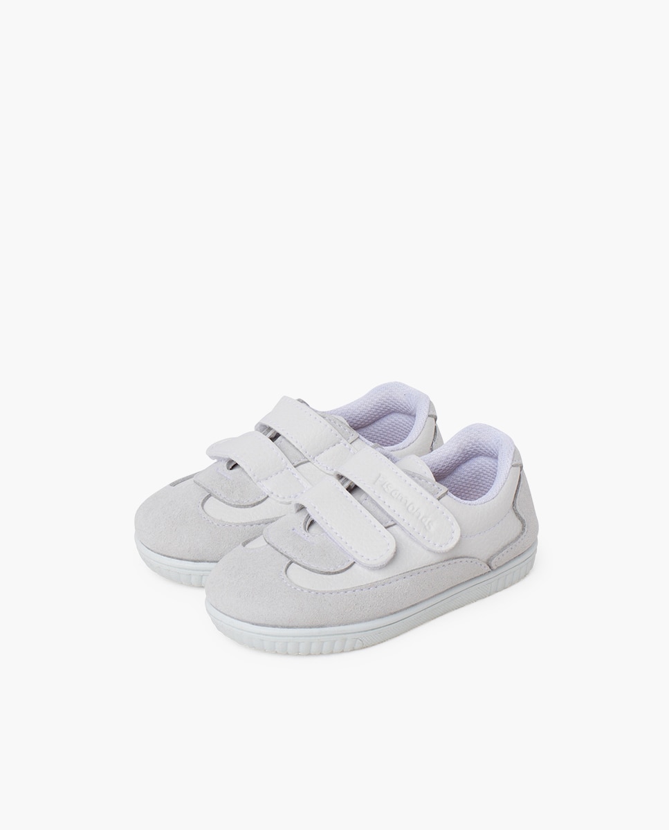 Sapatilhas de Lona Infantil Macias Mínimal Calcanhar em Cores Pisamonas Branco-3