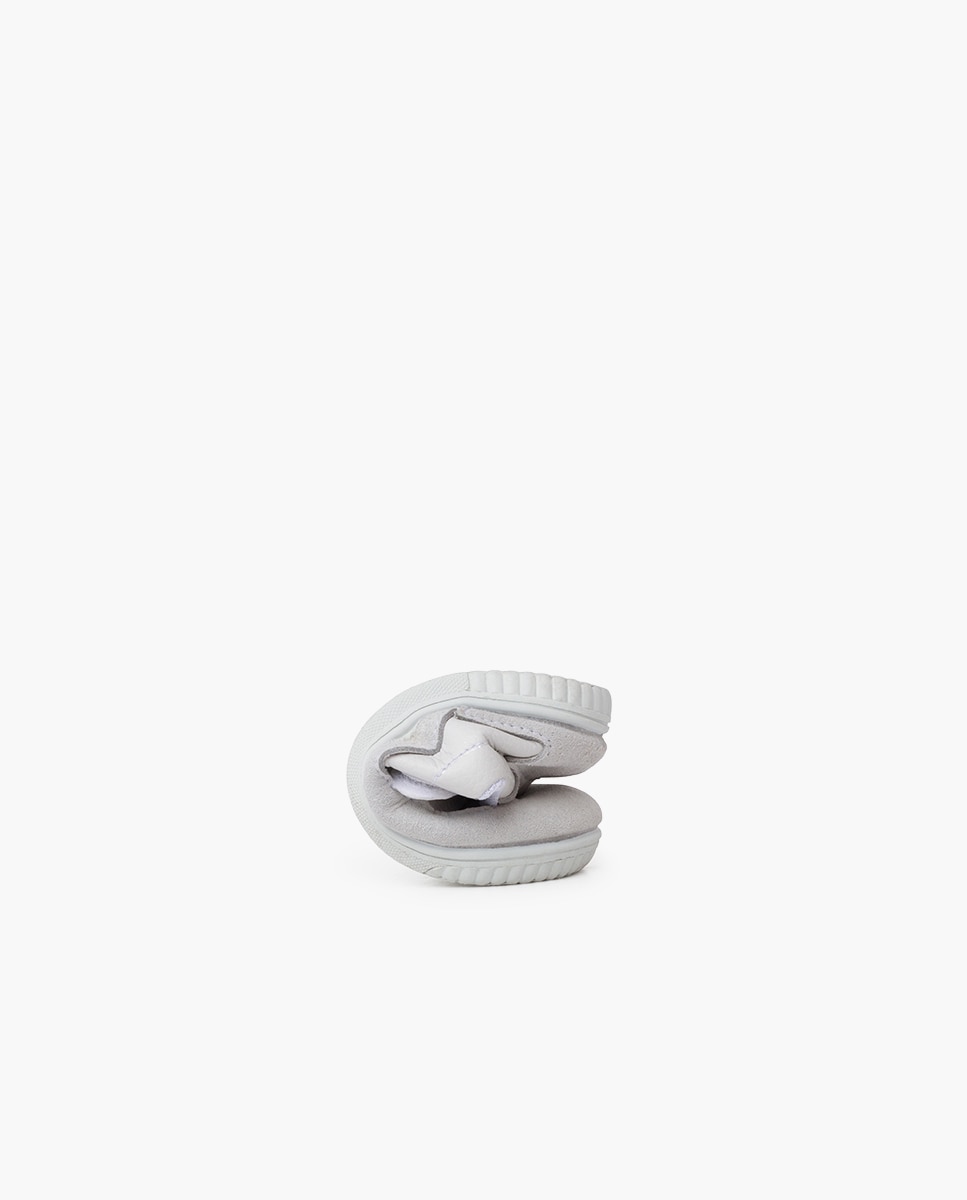 Sapatilhas de Lona Infantil Macias Mínimal Calcanhar em Cores Pisamonas Branco-5