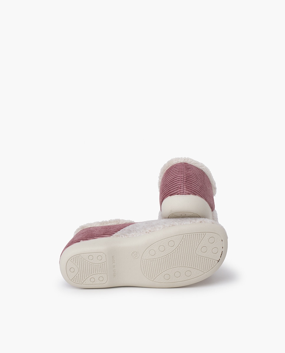 Zapatillas de casa cerradas de niños con forro de pelito - Pisamonas - Rosa Rosa-2