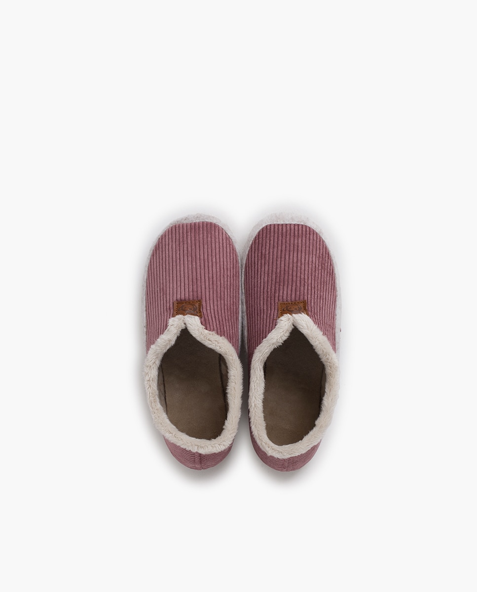 Zapatillas de casa cerradas de niños con forro de pelito - Pisamonas - Rosa Rosa-4