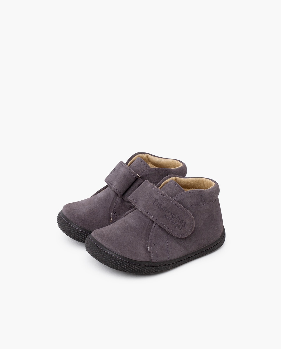 Botas Infantil Barefoot em Camurça Pisamonas Cinzento-3