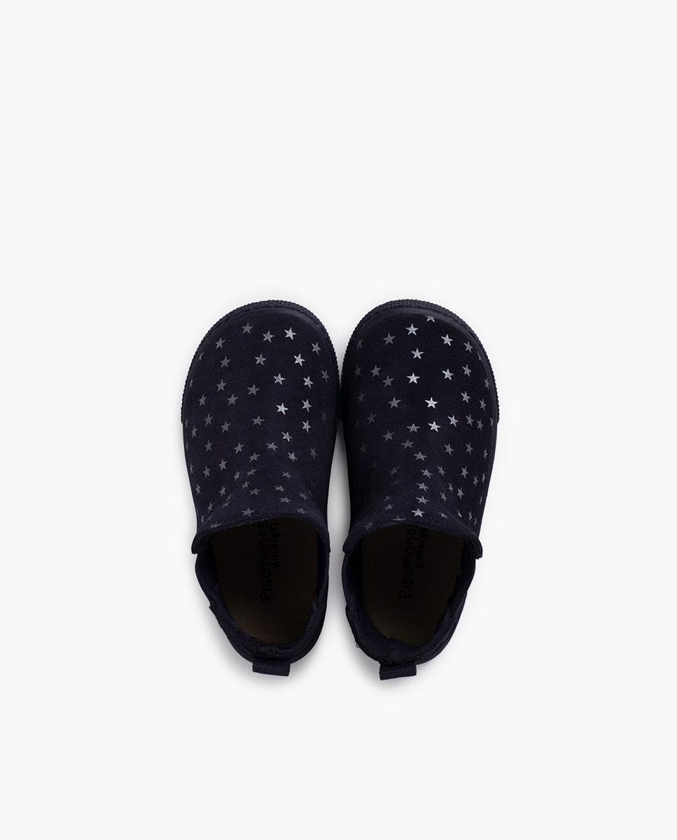 Botas Infantil Barefoot Elásticos Estrelas Pisamonas Azul-marinho-4