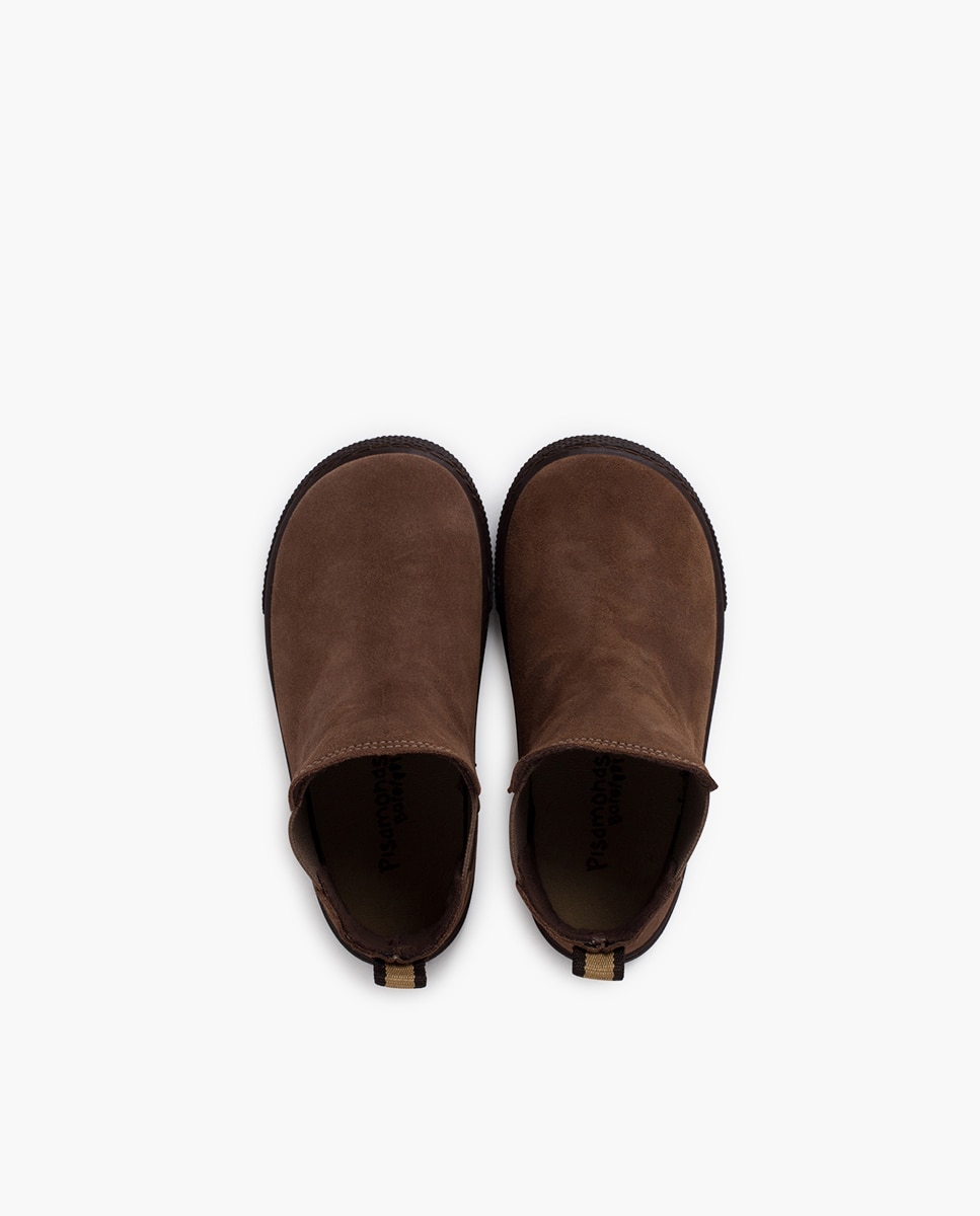 Botas Barefoot em Croute Tipo Chelsea Pisamonas Taupe-4