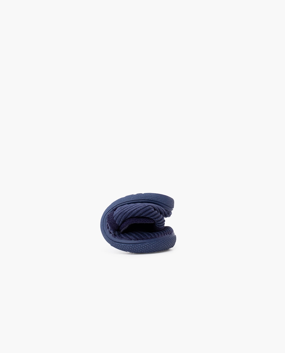 Imagen 5 de Zapatillas de casa cerradas de niños casa pana barefoot tira - Pisamonas - Azul marino Azul marino