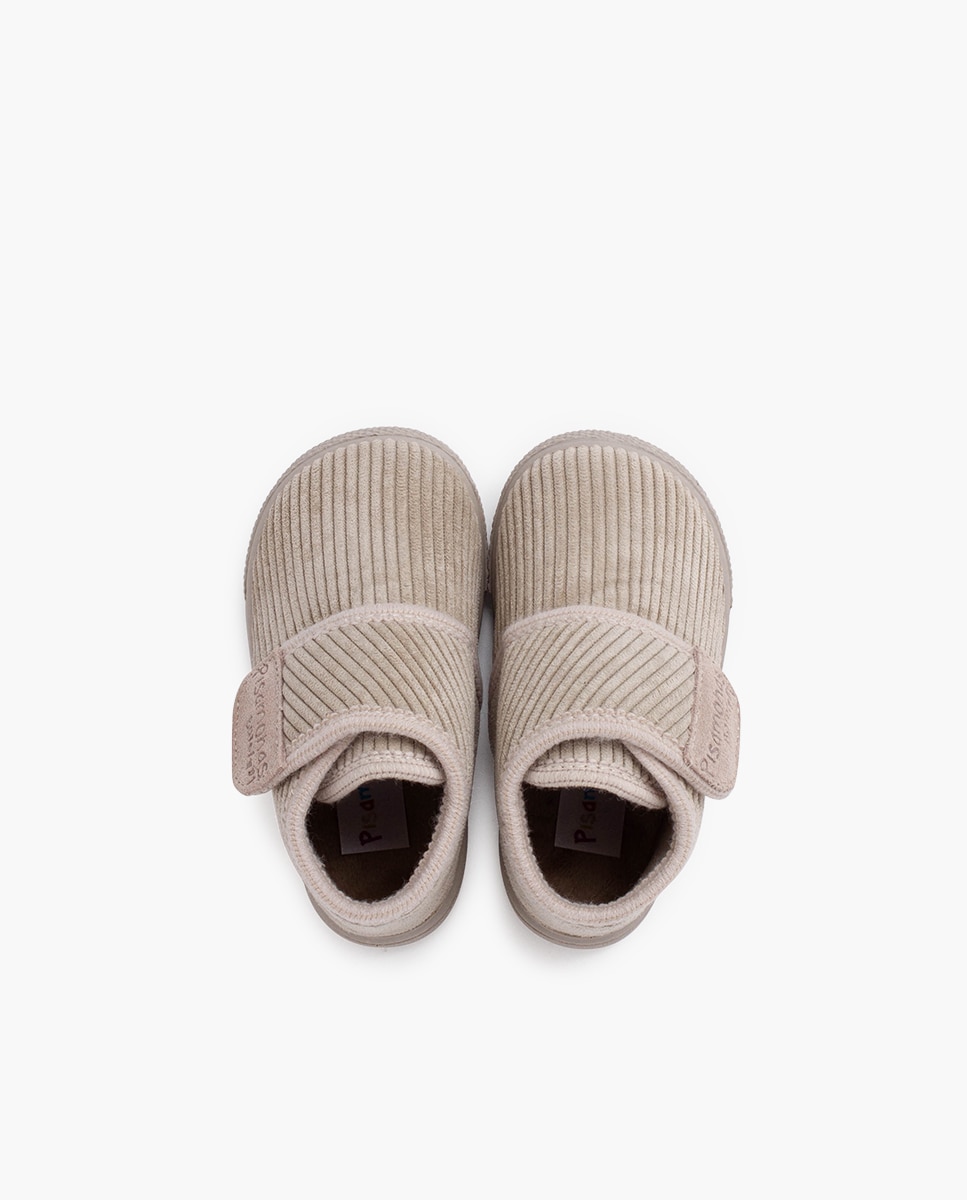Zapatillas de casa cerradas de niña casa pana barefoot - Pisamonas - Piedra Piedra-4
