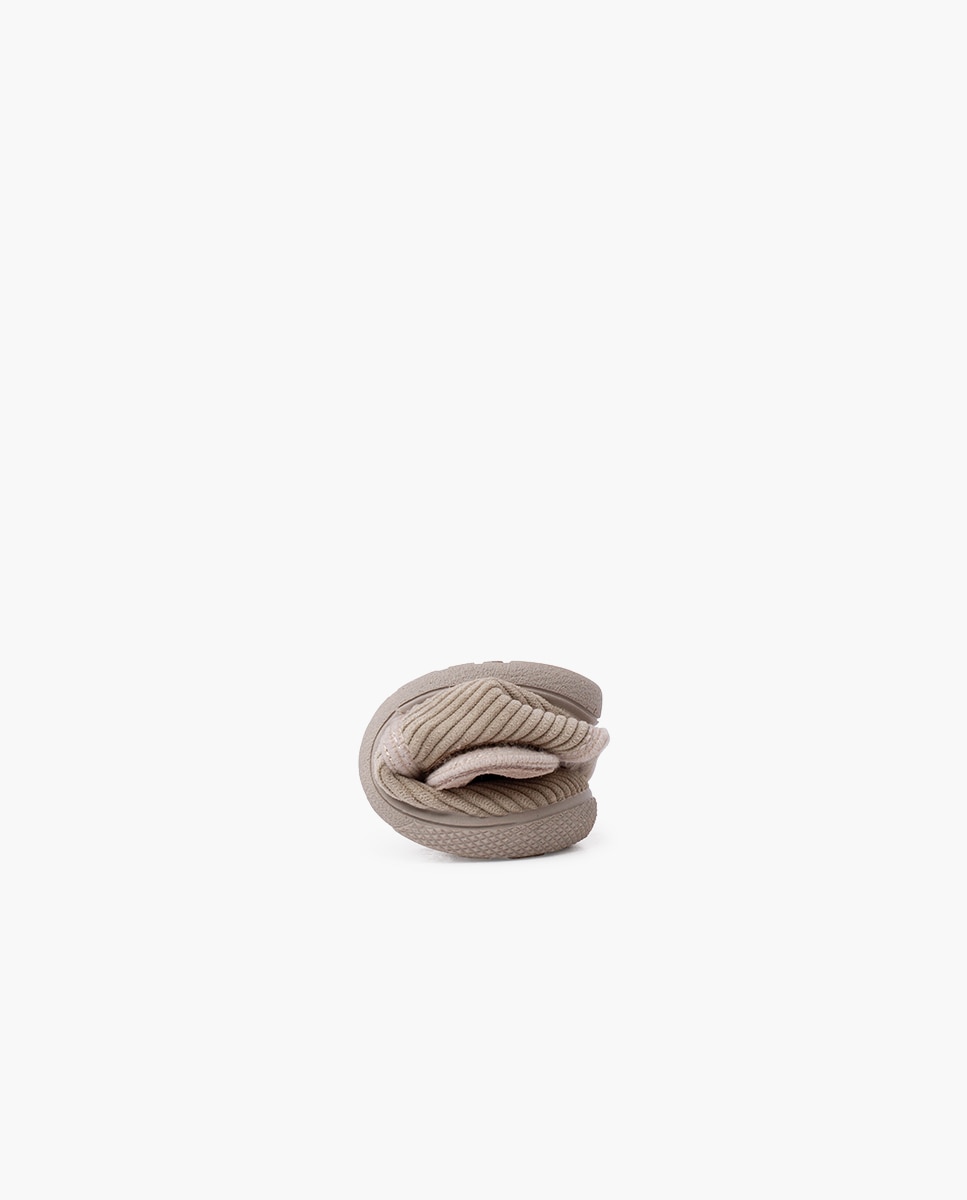 Zapatillas de casa cerradas de niña casa pana barefoot - Pisamonas - Piedra Piedra-5