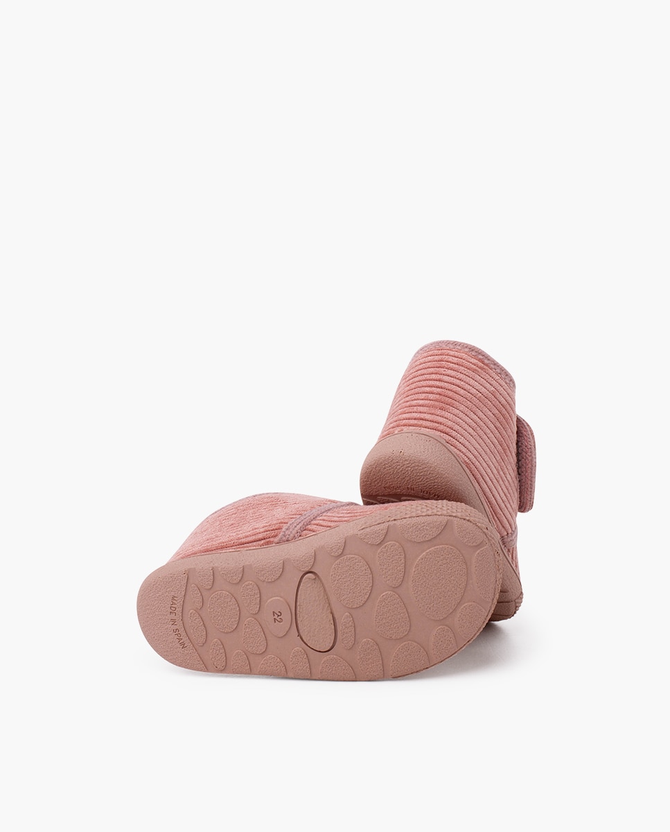 Pantufas Fechadas Infantil Casa Pana Barefoot com Tira Pisamonas Rosa-2