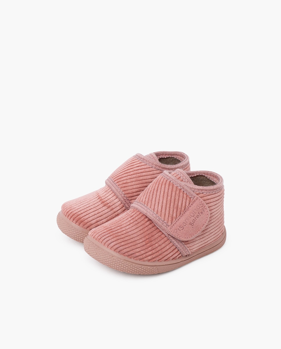 Pantufas Fechadas Infantil Casa Pana Barefoot com Tira Pisamonas Rosa-3