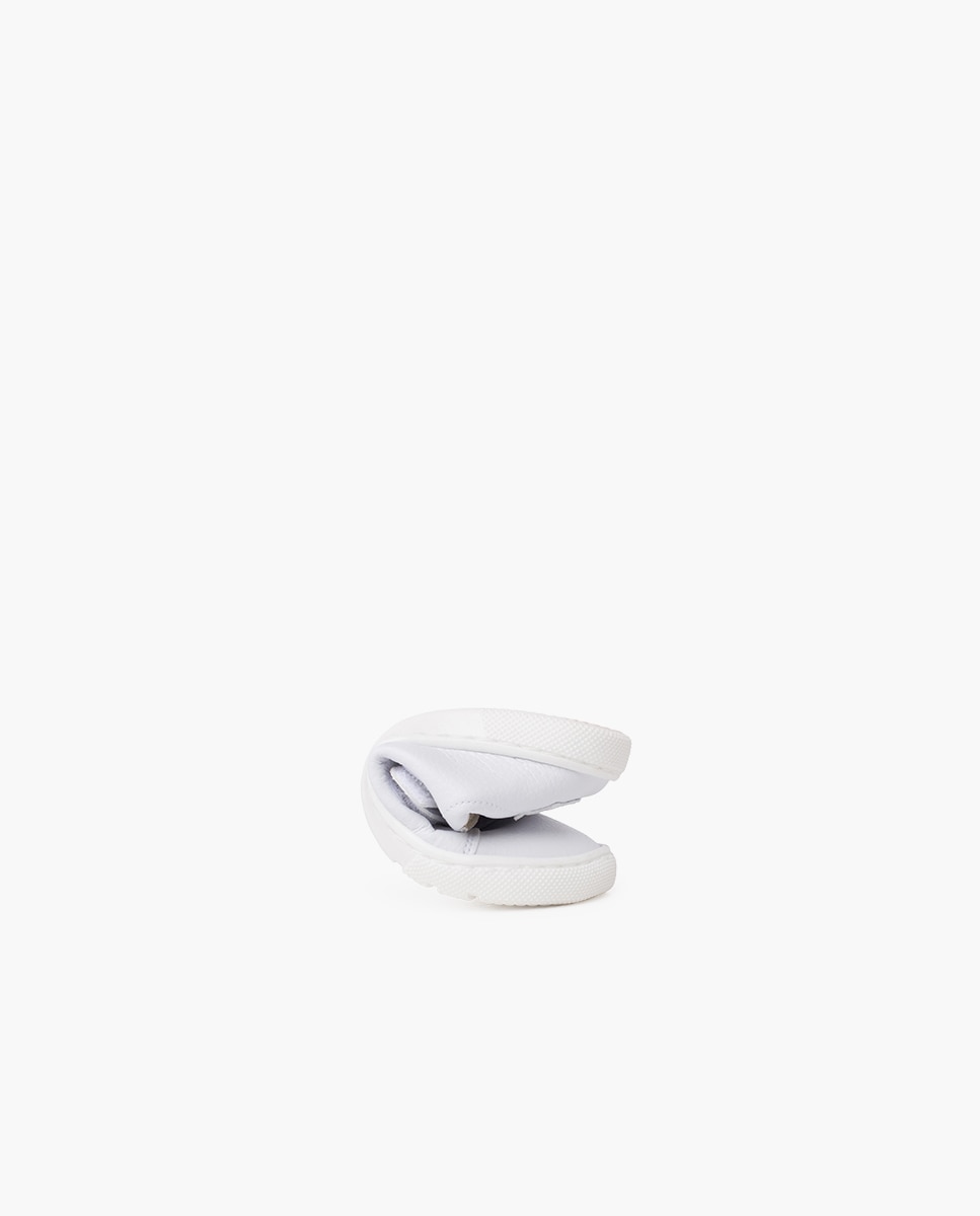 Sapatilhas de Lona Infantil Barefoot Escolares com Dupla Tira Velcro Pisamonas Branco-5