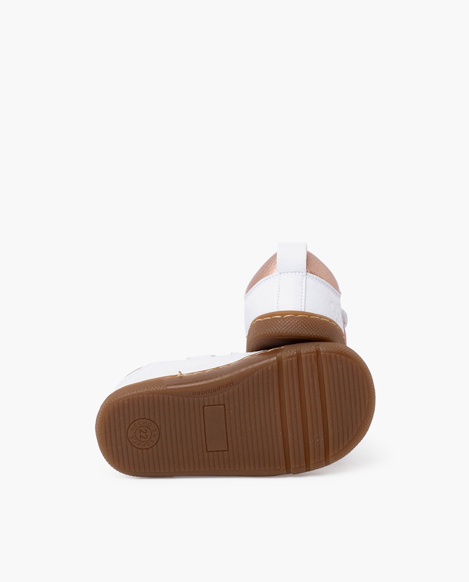 Sapatilhas de Lona Infantil Barefoot com Tiras Laterais Metalizadas Pisamonas Bege-2