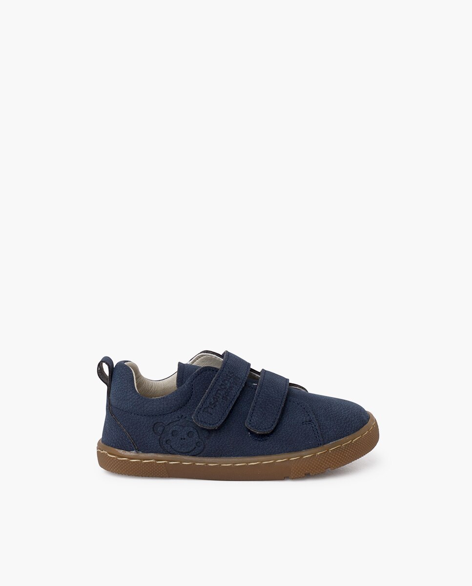 Zapatillas de lona de niños barefoot tipo piel grabada - Pisamonas - Azul marino Azul marino-1