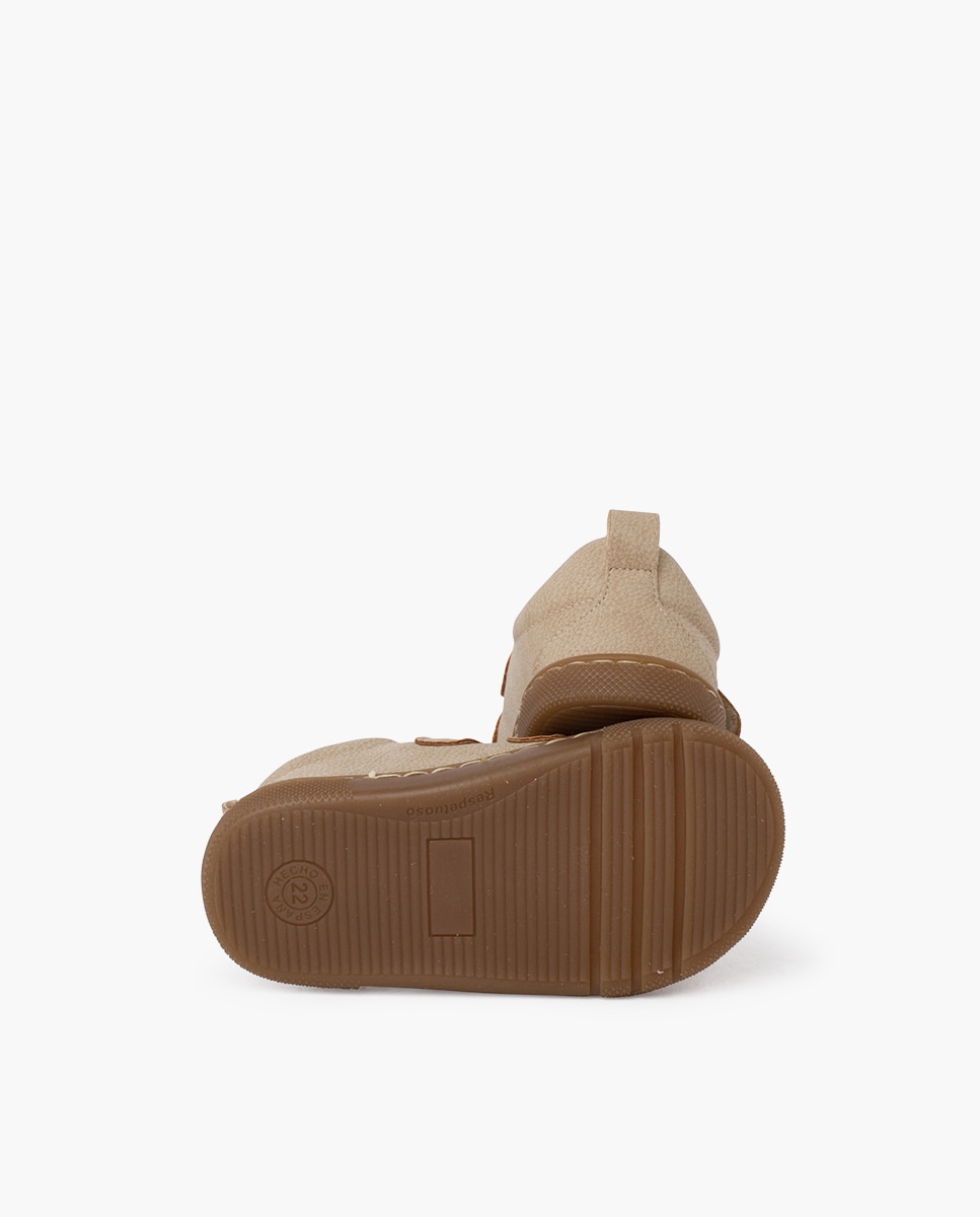 Sapatilhas de Lona Infantil Barefoot Tipo Pele Gravada Bege-2