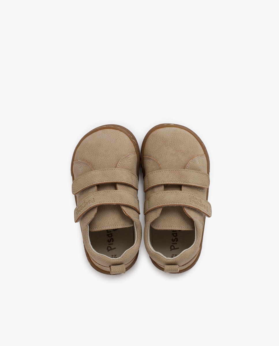 Sapatilhas de Lona Infantil Barefoot Tipo Pele Gravada Bege-4