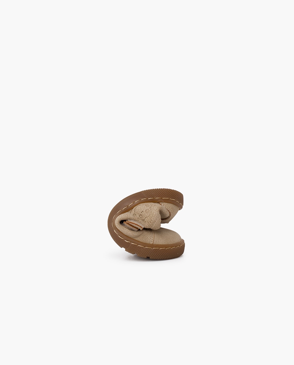 Sapatilhas de Lona Infantil Barefoot Tipo Pele Gravada Bege-5
