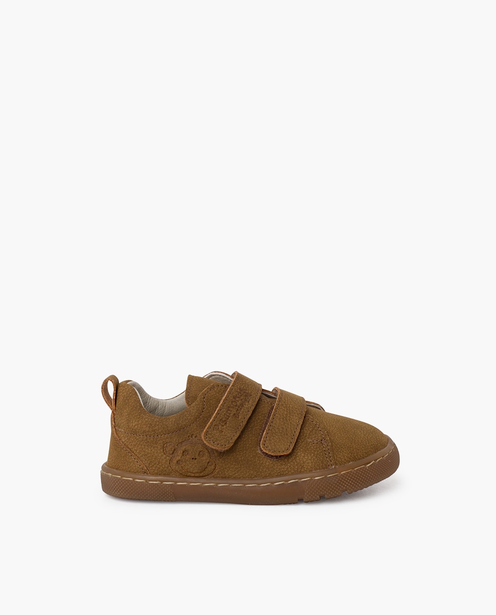 Zapatillas de lona de niños barefoot tipo piel grabada - Pisamonas - Camel Camel-1
