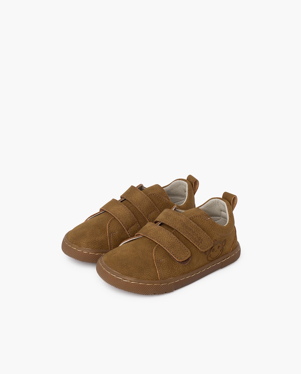 Zapatillas de lona de niños barefoot tipo piel grabada - Pisamonas - Camel Camel-3