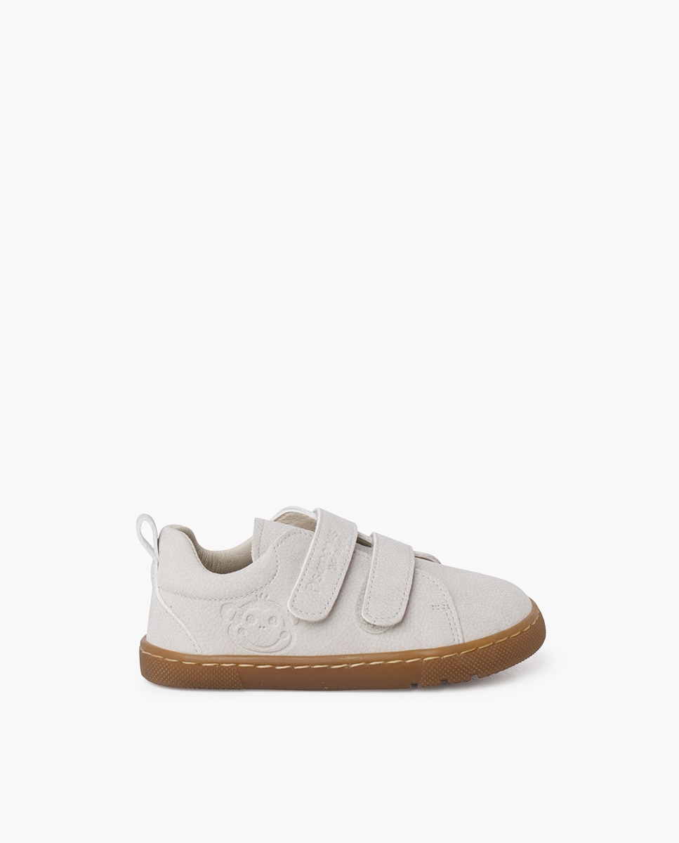 Zapatillas de lona de niños barefoot tipo piel grabada - Pisamonas - Crudo Crudo-1