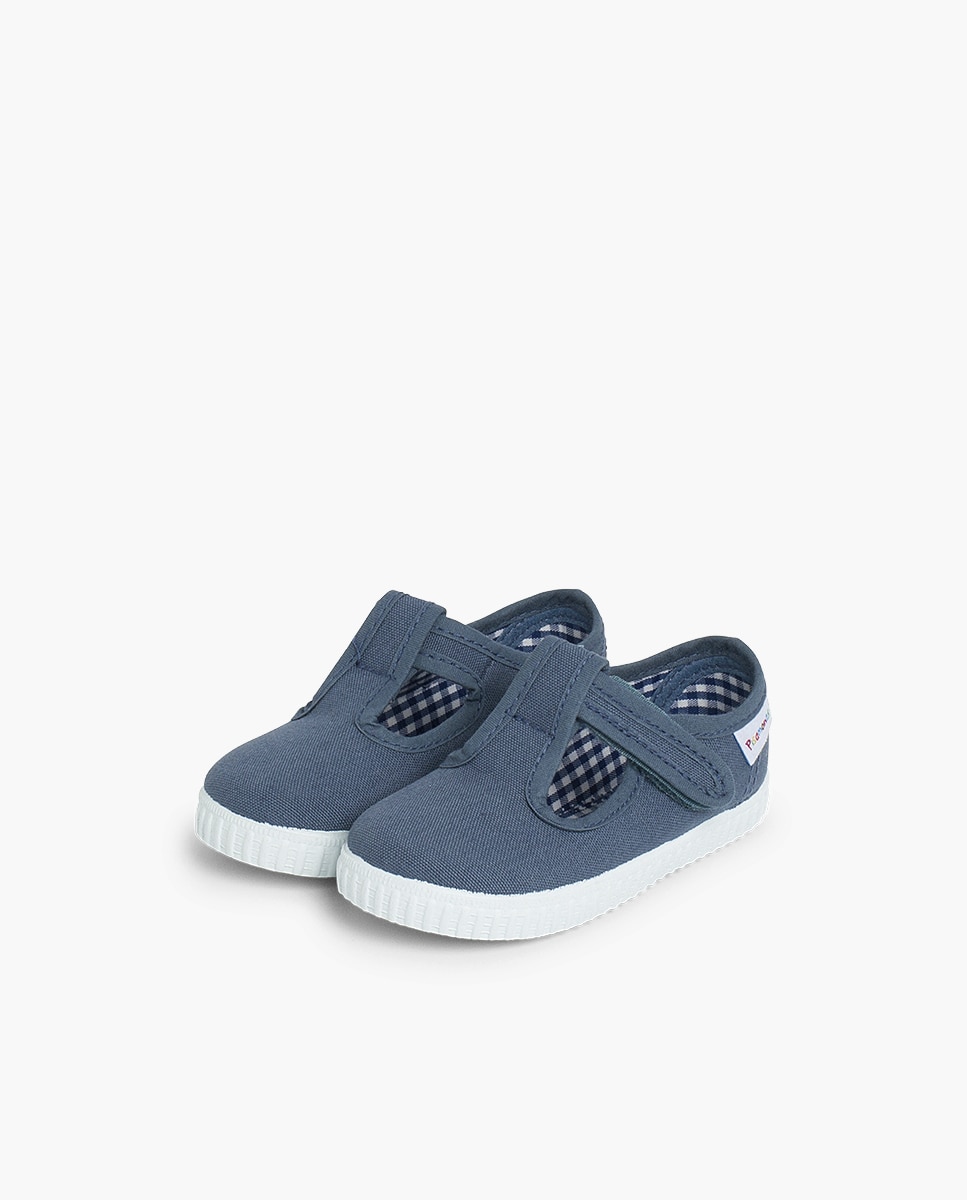 Pepitos Niños cinta adhesiva tipo zapatilla en blanco - Pisamonas - Azul claro Azul claro-3