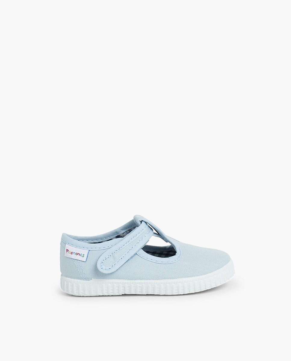 Pepitos Niños cinta adhesiva tipo zapatilla en blanco - Pisamonas - Azul celeste Azul celeste-1