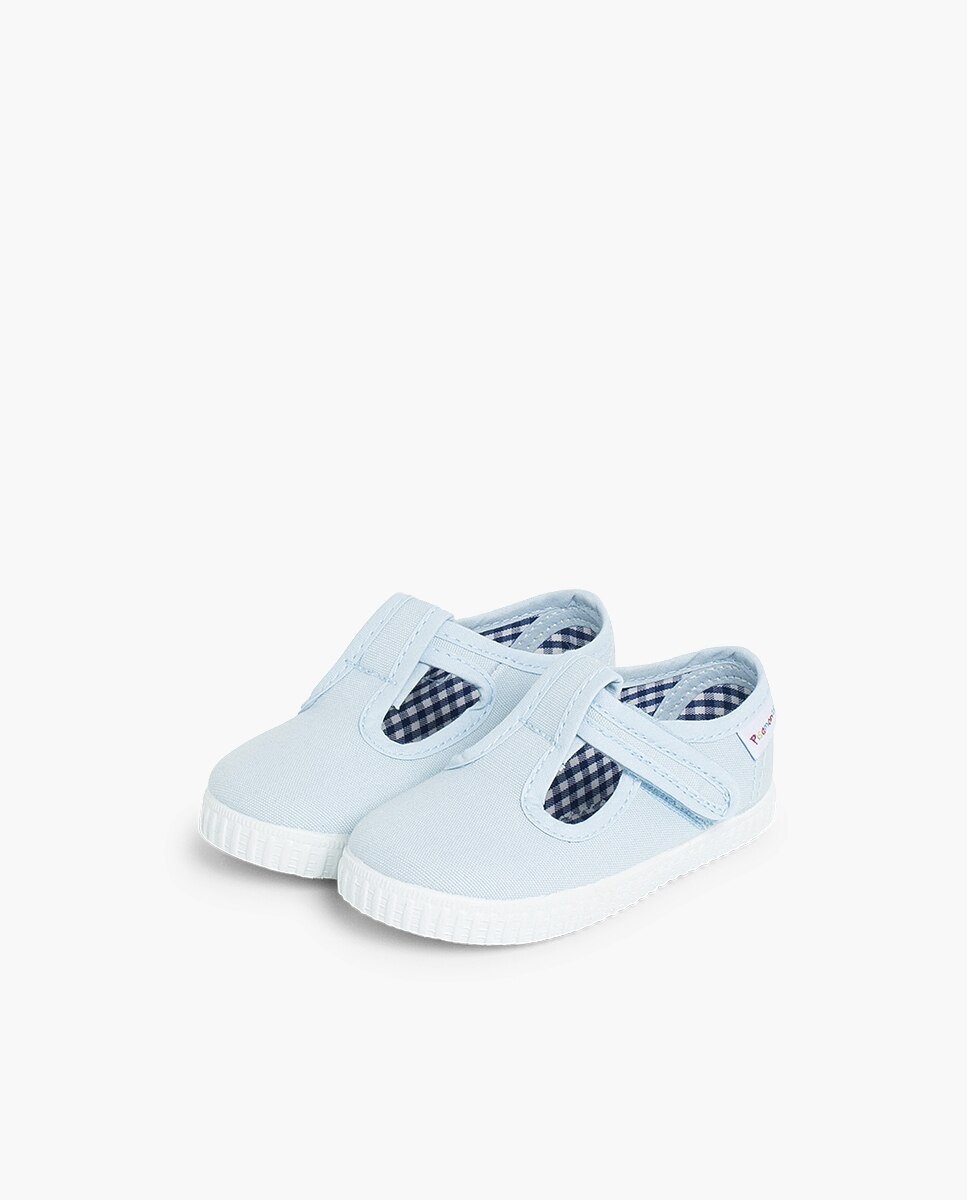 Pepitos Niños cinta adhesiva tipo zapatilla en blanco - Pisamonas - Azul celeste Azul celeste-3