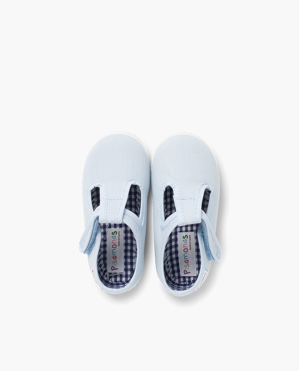 Pepitos Niños cinta adhesiva tipo zapatilla en blanco - Pisamonas - Azul celeste Azul celeste-4