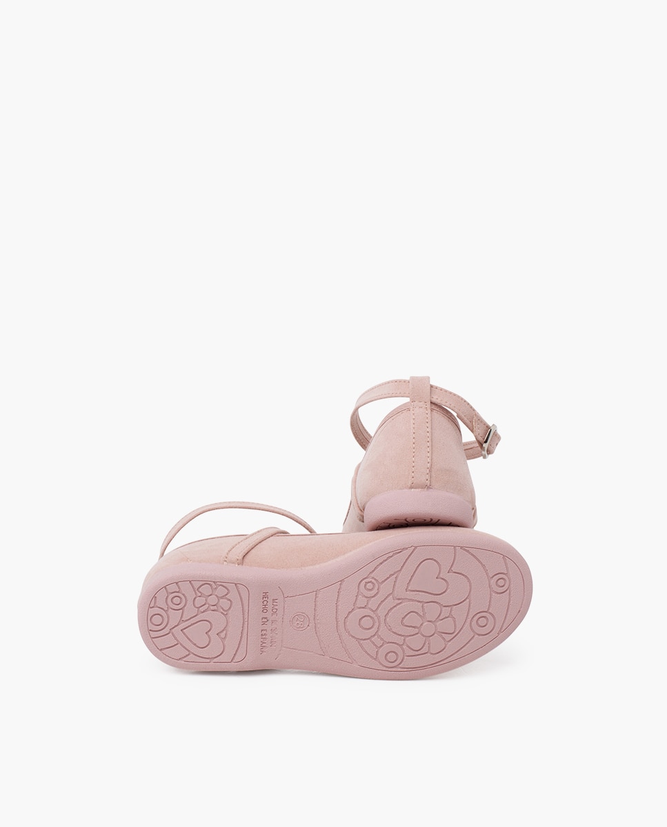 Imagen 2 de Merceditas de niña tipo ante tira cruzada hebilla - Pisamonas - Rosa pastel Rosa pastel