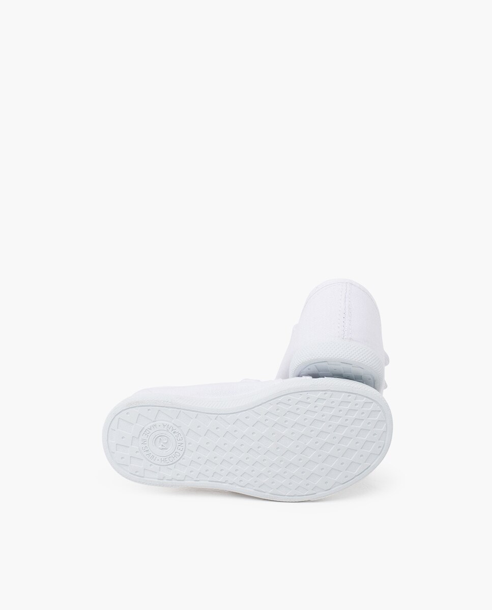 Zapatillas blanditas lona eco tira adherente en azul vaquero - Pisamonas - Blanco Blanco-2