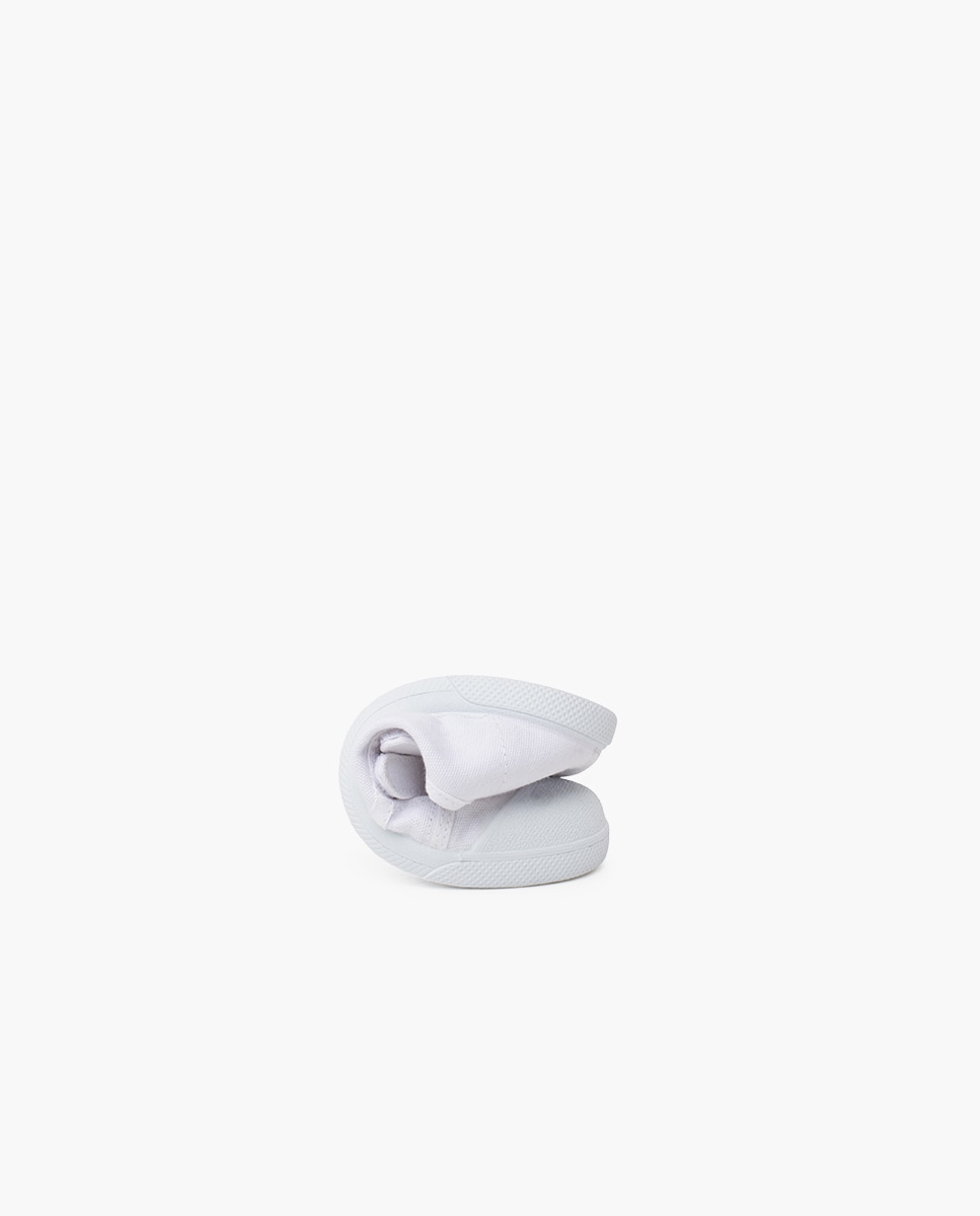 Zapatillas blanditas lona eco tira adherente en azul vaquero - Pisamonas - Blanco Blanco-5