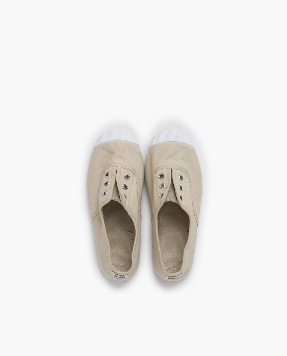 Zapatillas Lona Punta Goma Sin Cordones en arena - Pisamonas - Marrón claro Marrón claro-4