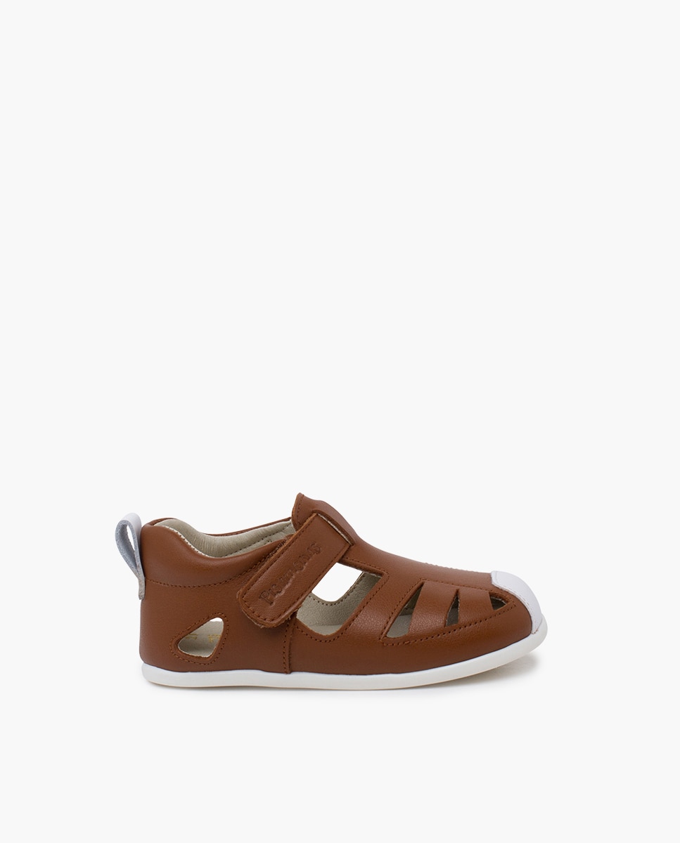 Chanclas de bebé napa blandita suela fina - Pisamonas - Marrón Marrón-1