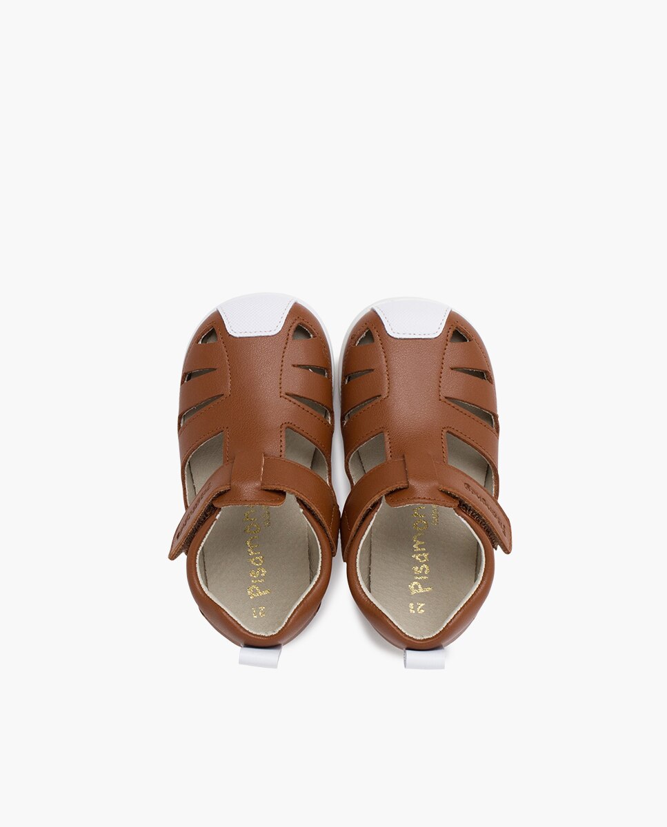 Chanclas de bebé napa blandita suela fina - Pisamonas - Marrón Marrón-4