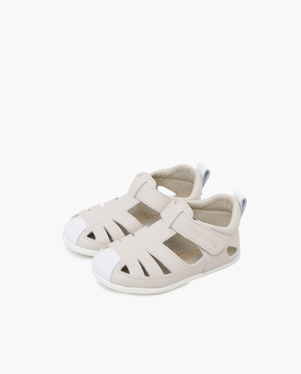 Chanclas de bebé napa blandita suela fina - Pisamonas - Gris claro Gris claro-3
