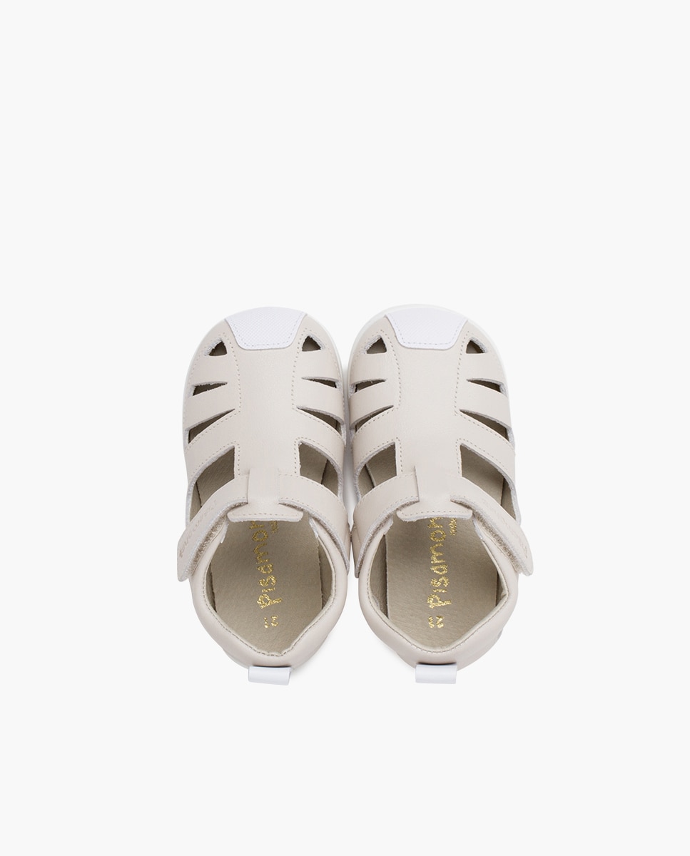 Chanclas de bebé napa blandita suela fina - Pisamonas - Gris claro Gris claro-4