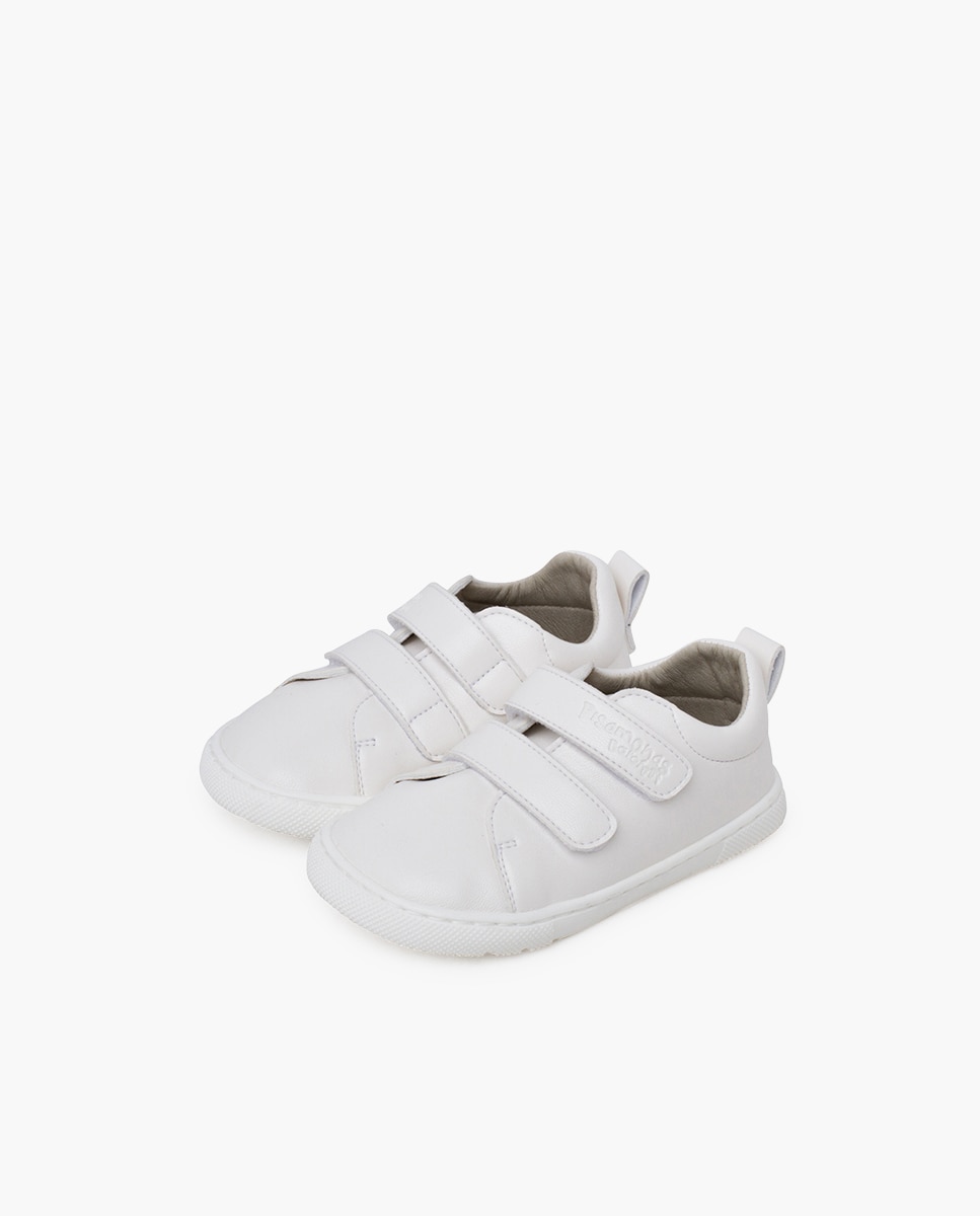 Zapatillas de lona de niña barefoot colores doble tira - Pisamonas - Blanco Blanco-3