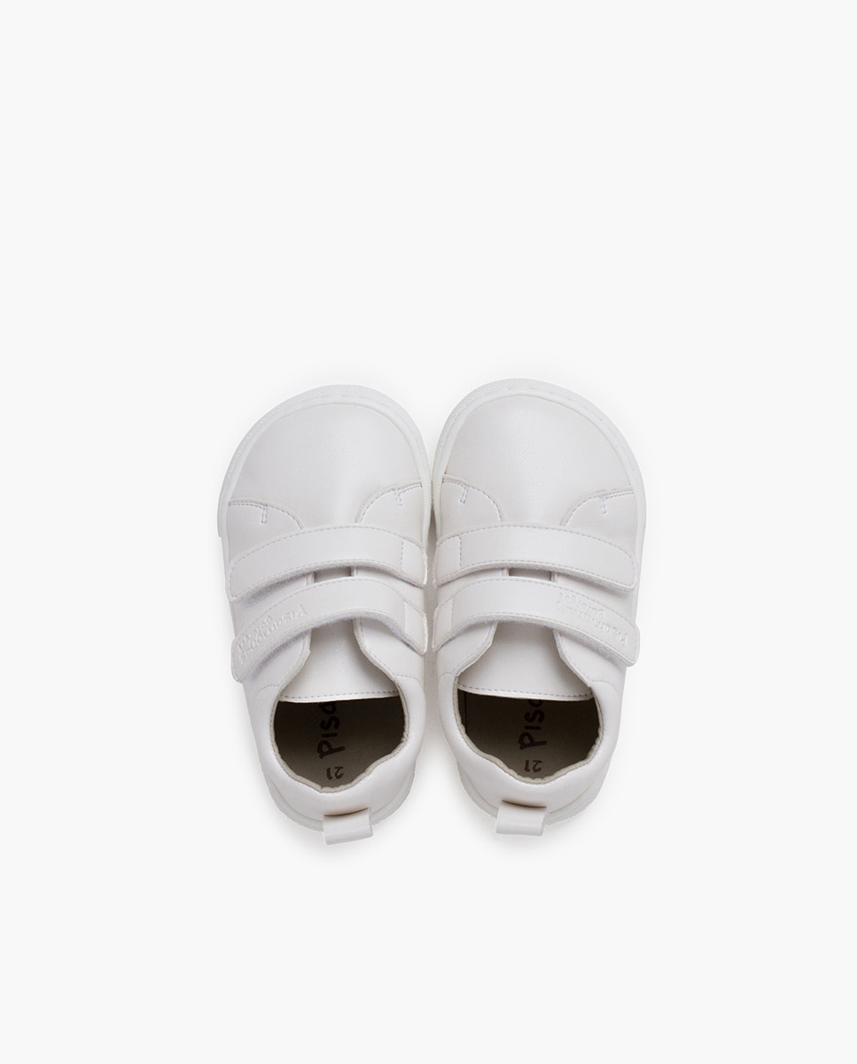 Zapatillas de lona de niña barefoot colores doble tira - Pisamonas - Blanco Blanco-4