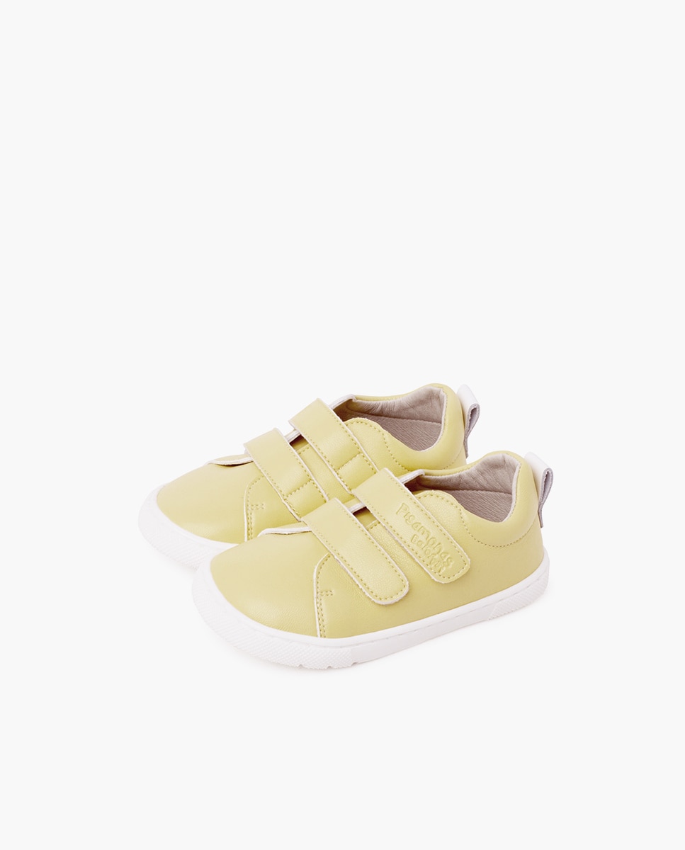 Pisamonas - Zapatillas de lona de niña barefoot colores doble tira.