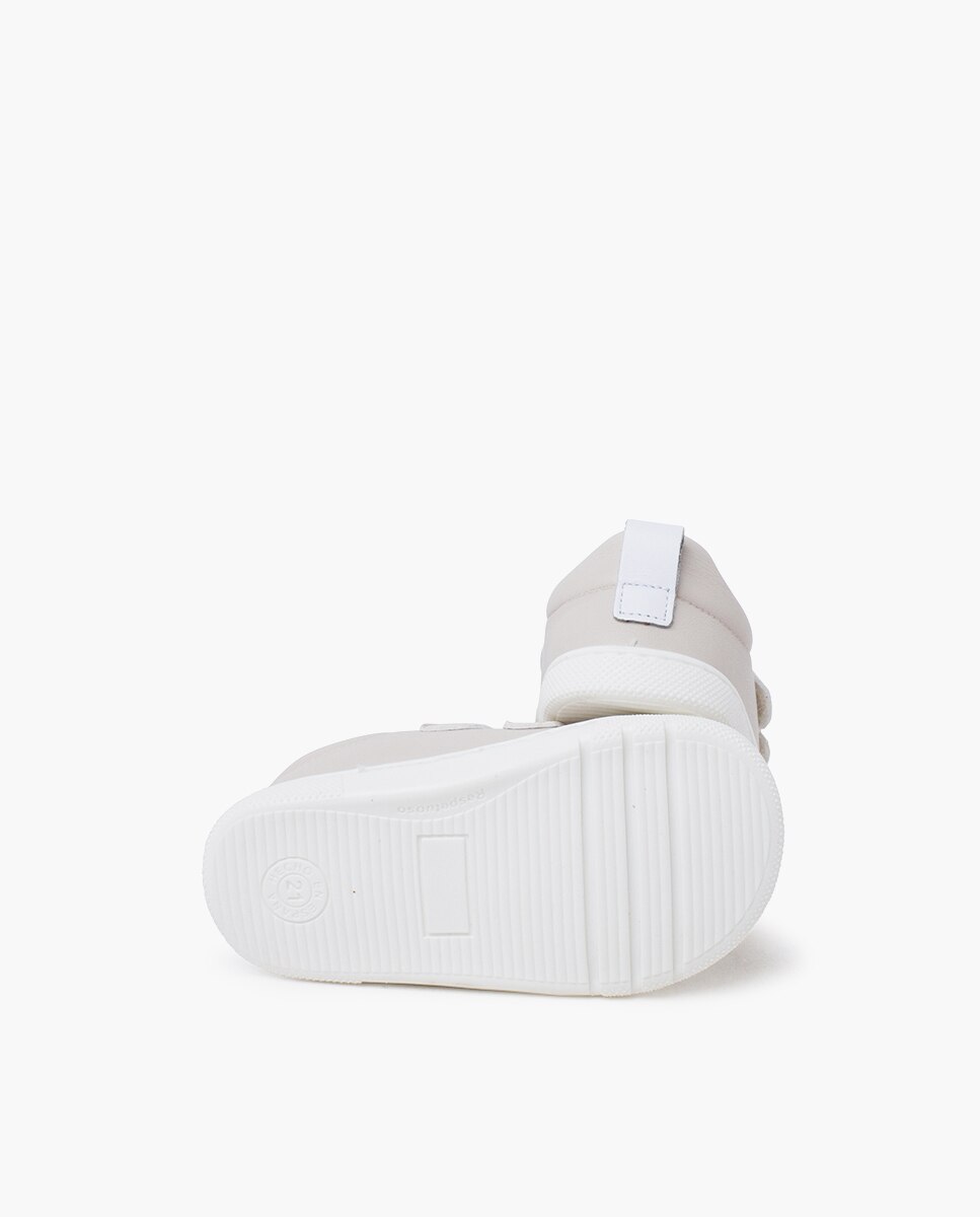 Zapatillas de lona de niña barefoot colores doble tira - Pisamonas - Crudo Crudo-2