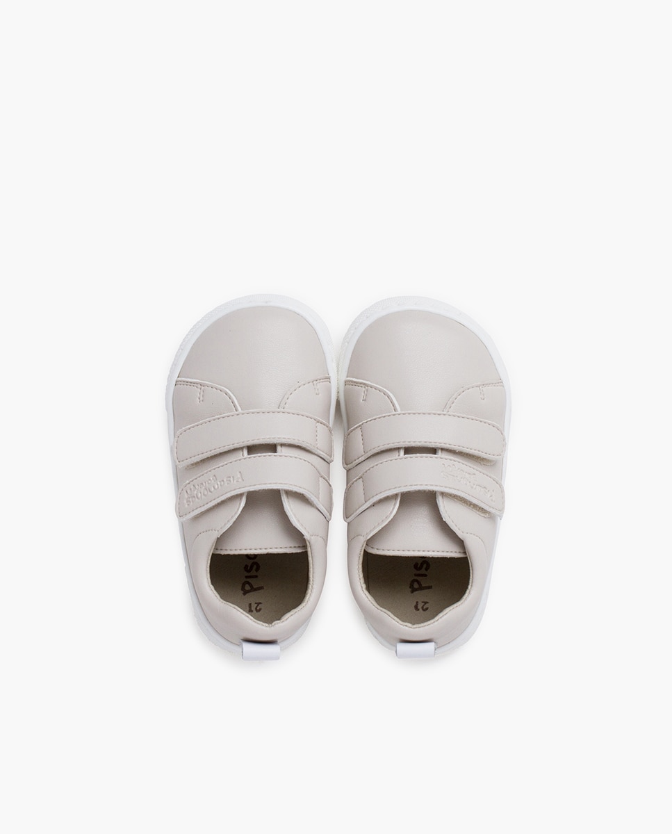 Zapatillas de lona de niña barefoot colores doble tira - Pisamonas - Crudo Crudo-4